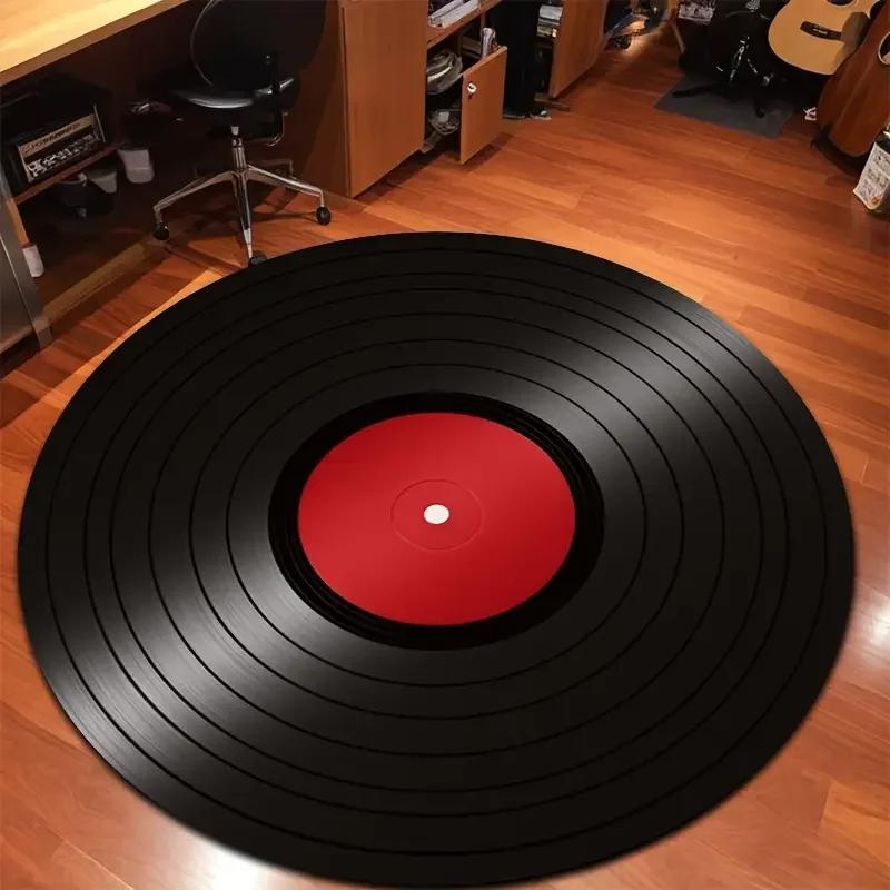 

VIKAMA Vintage Record Floor Mat Non Slip Stain Resistant Soft for Living Room Bedroom Bedside Indoor Home Decor 2025 60cm x 60cm