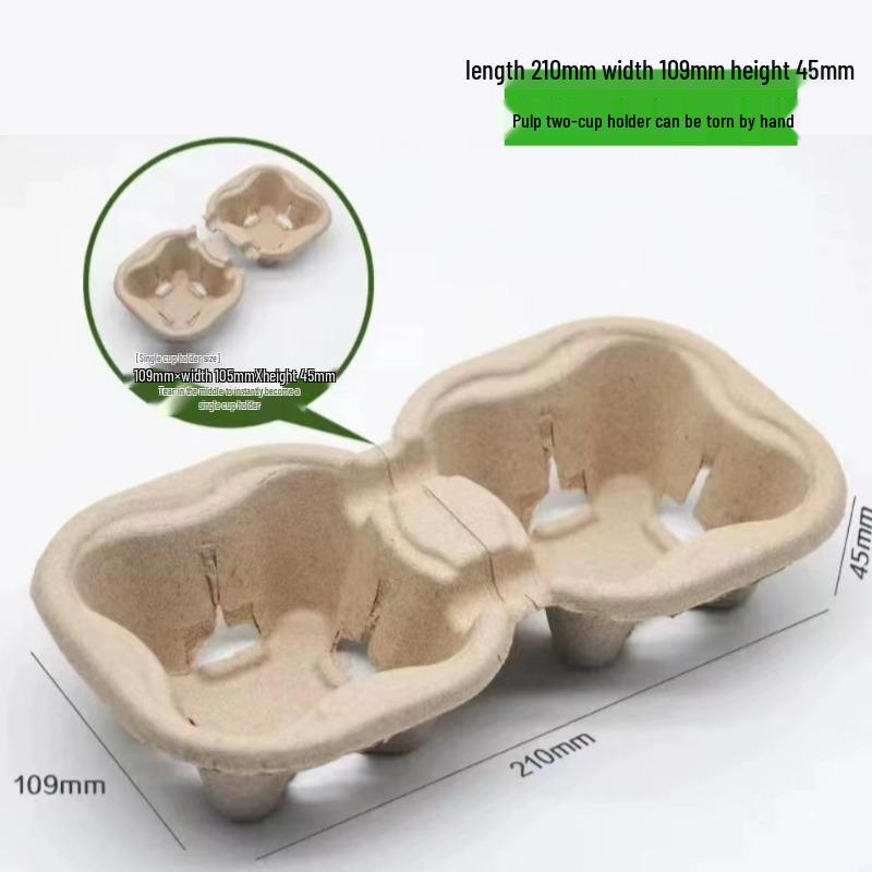 

Одноразовый отрывной держатель для стаканов из пульпы для кофе и чая - Защита от проливания, Высококлассный, Дизайн на один/два/четыре стакана