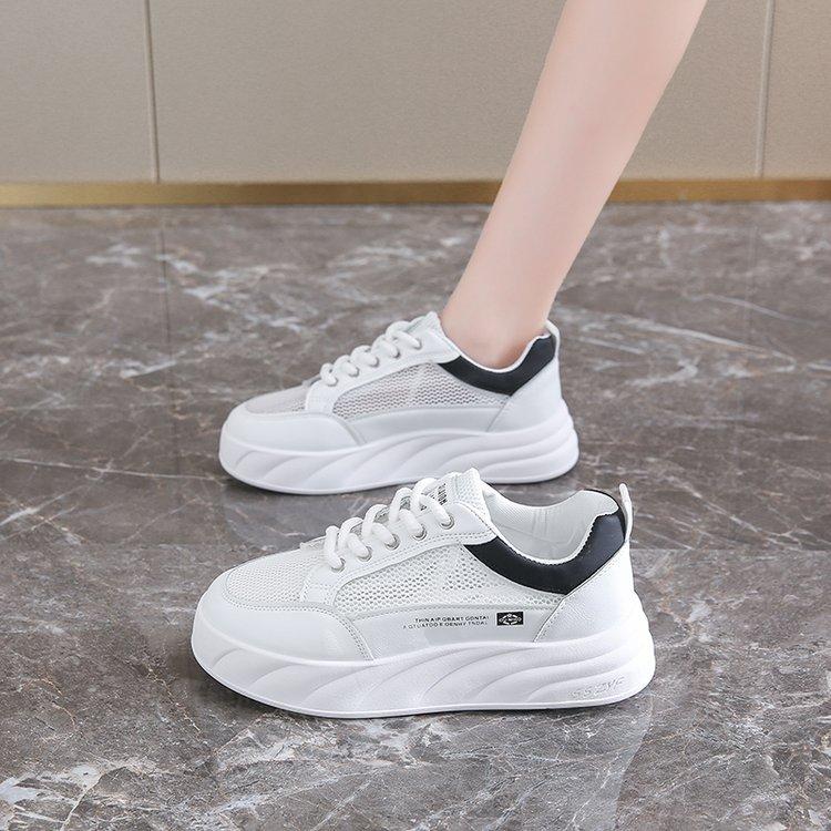 Spring, summer, autumn and winter new board shoes, student shoes, low-top platform mesh shoes 35