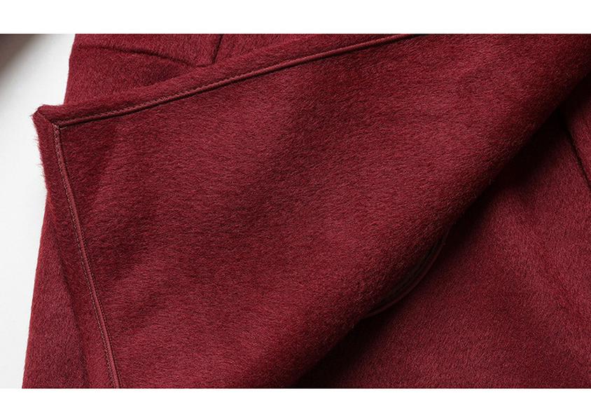 Stylish Slim Fit Double-Sided Woolen Coat for Middle-Aged Women - Versatile Autumn/Winter Wear