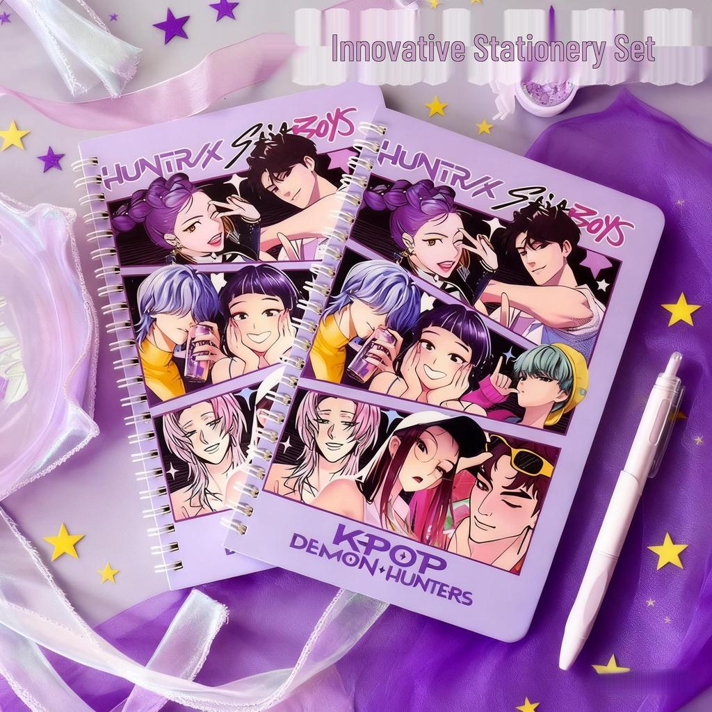 Demon Hunter Girl Group Stationery Set: Practical Gifts & Rewards for Primary Students