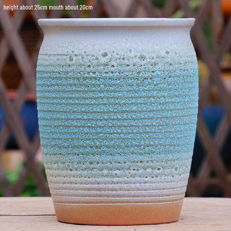 Coarse Ceramic Succulent Pot with Orchid Design – Old Tree Jade Pendant Style