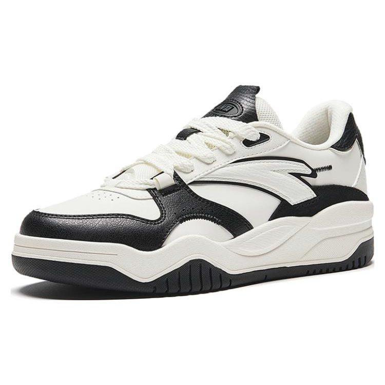 Anta Wave Shoe Comfortable Cushioning Low top Skateboard Shoes Women's Black White 922348003-2