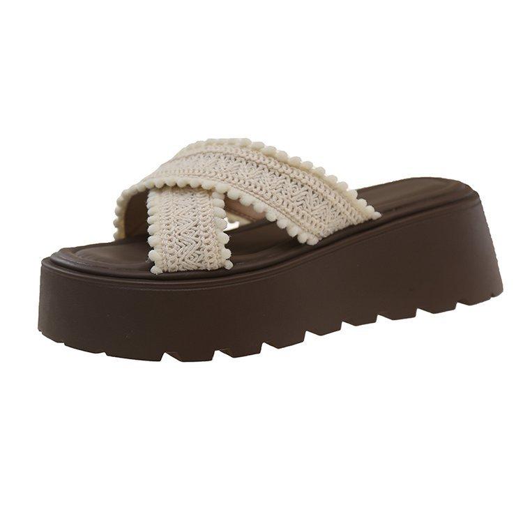 

Жіночі літні шльопанці на товстій підошві, мода 2025, новинка, вибух інтернет-знаменитості, круті шльопанці, жіночі, для морського узбережжя, пляжні, жіночі 40