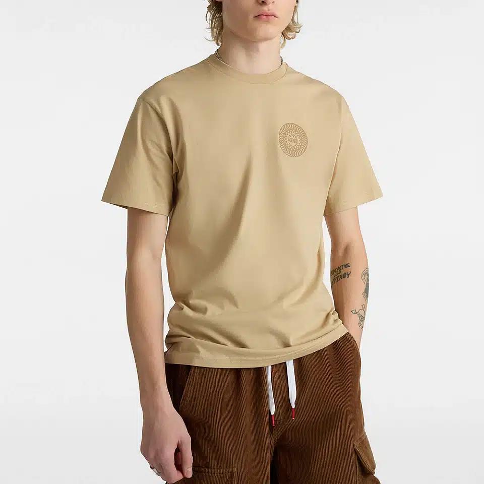 Vans X Spitfire Logo Print Casual Crew Neck Short Sleeve T-Shirt Unisex Tops Brown VN000GEB4MG