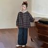 Girls' Fashion Plaid Sweater and Pants Set for Spring and Autumn 2025