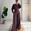 2025 Summer Women’s Fashion Set: Round Neck Top & High Waist Casual Pants
