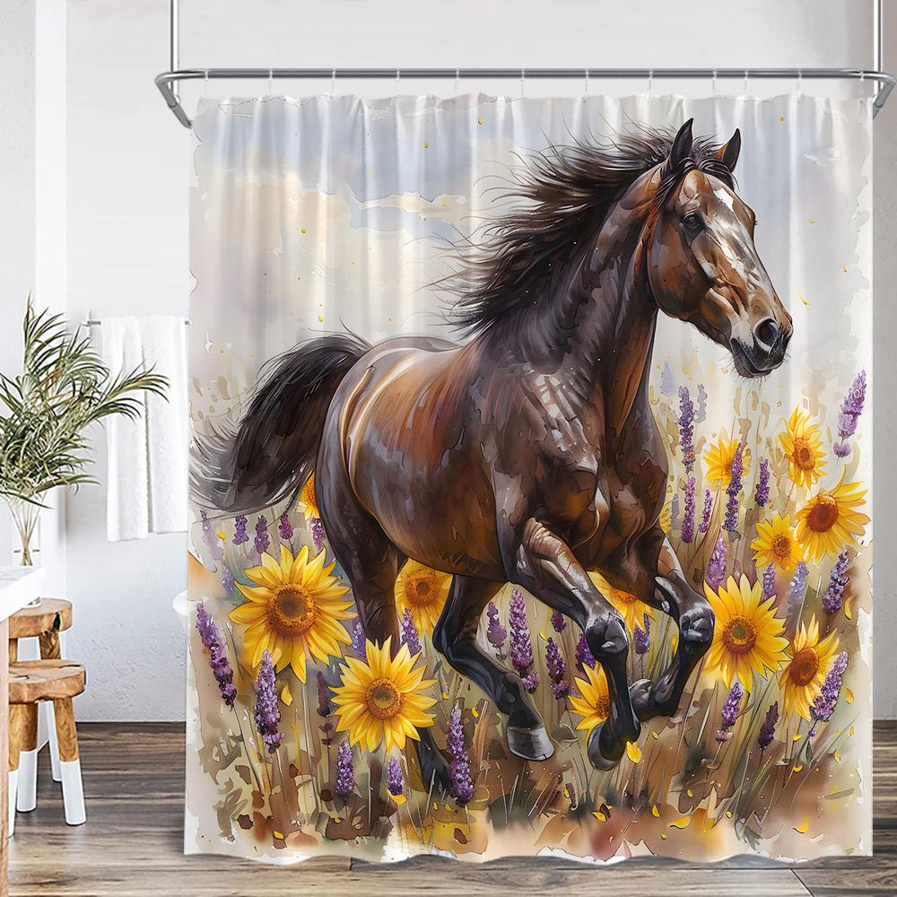 Lustige Tiere Baden Duschvorhänge Hochlandrind Schweine Kaninchen Hunde Badewanne Badezimmer Dekor Polyester Duschvorhänge mit Haken