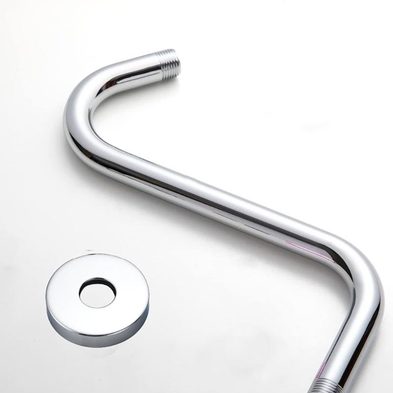 S Shape  High Rise Gooseneck Showerhead Extension Arm with Standard 1/2Inch Connection Simple Installs for Bathroom