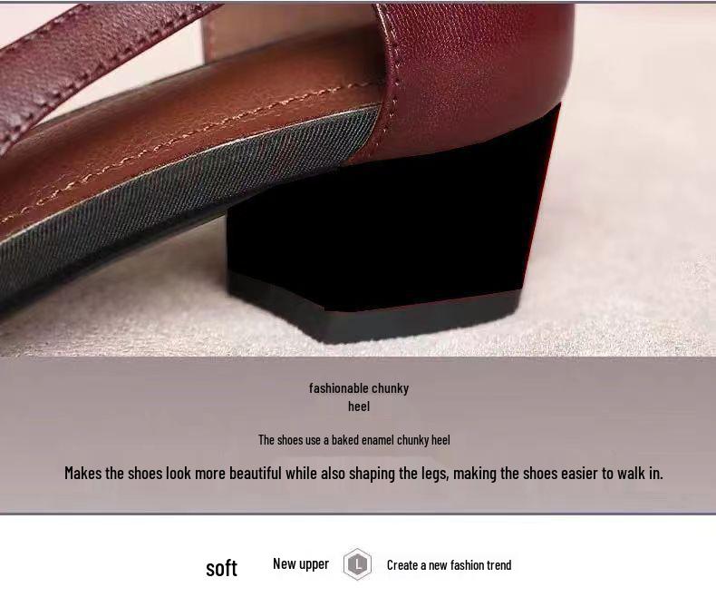 2024 Retro Ethnische Peep Toe Damen Chunky Heel Sandalen - Ein-Riemen Schnalle für Mittelalte und Ältere