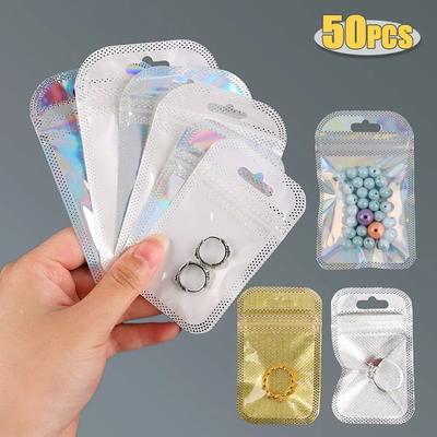 50Pcs Beutel Kunststoff Organizer Tasche Verdicken Schmuck Verpackung Taschen Neue Self Sealing Taschen
