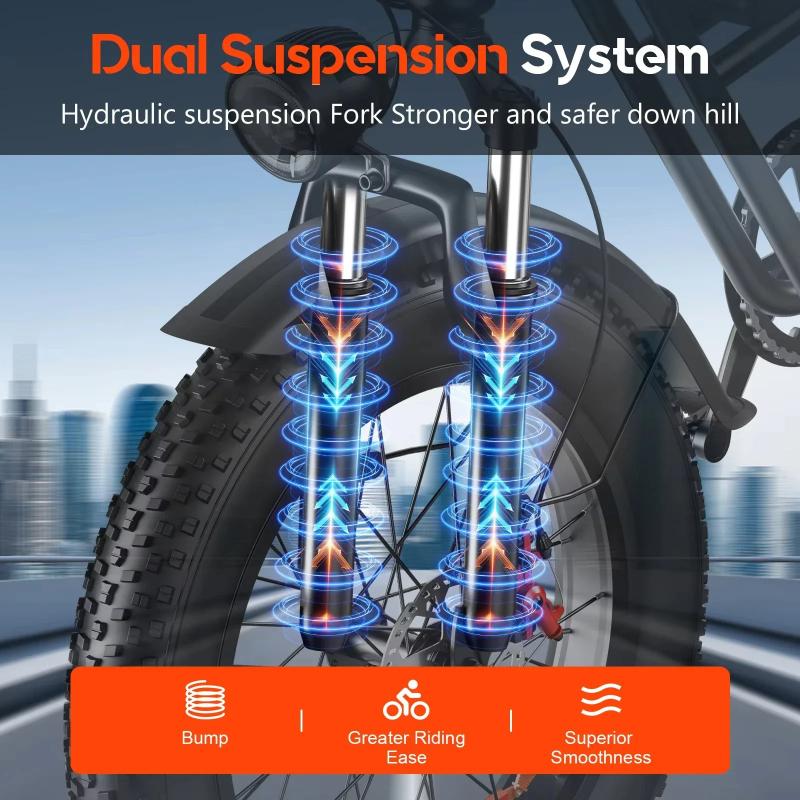 2025NEW C99 Electric Bike 250W Motor 48V20AH Battery Hydraulic Brake Motorcycle 20*4-In Fat Tire Off-Road Electric Bicycle