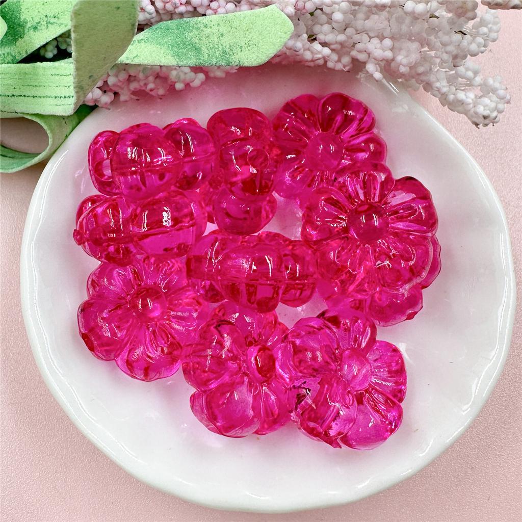 19.3mm Handmade Material DIY Fashion Acrylic Crystal Earrings Transparent Accessories Plum Blossom 10Pcs Loose Beads Bracelet Accessories