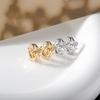 Women's Gold Zirconia Butterfly Ear Studs, Sweet & Simple Korean Style Accessories