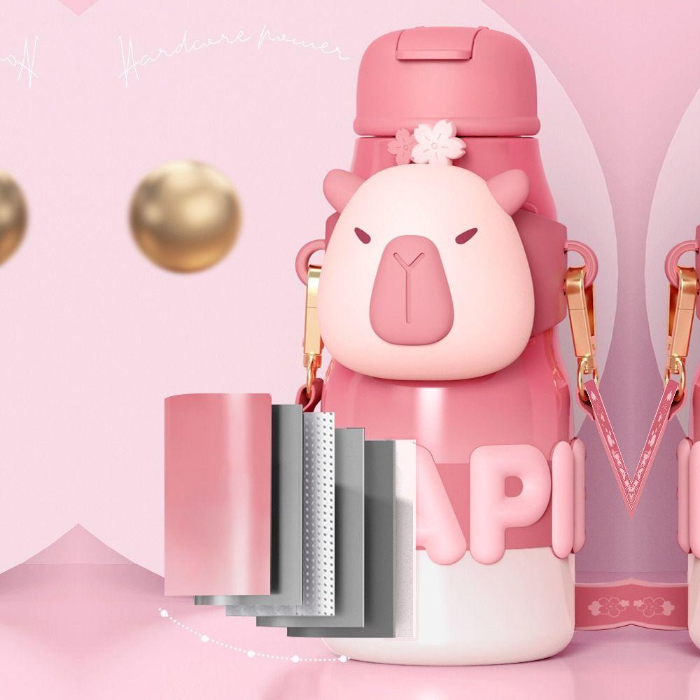 Large Capacity Capybara Bottle Stainless Steel Water Bottle Insulated Cup for Bara Panda Vacuum Flasks Cartoon Thermal Mug