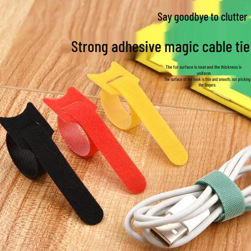 100er-Pack Wiederverwendbare Kabelbinder Klettverschluss