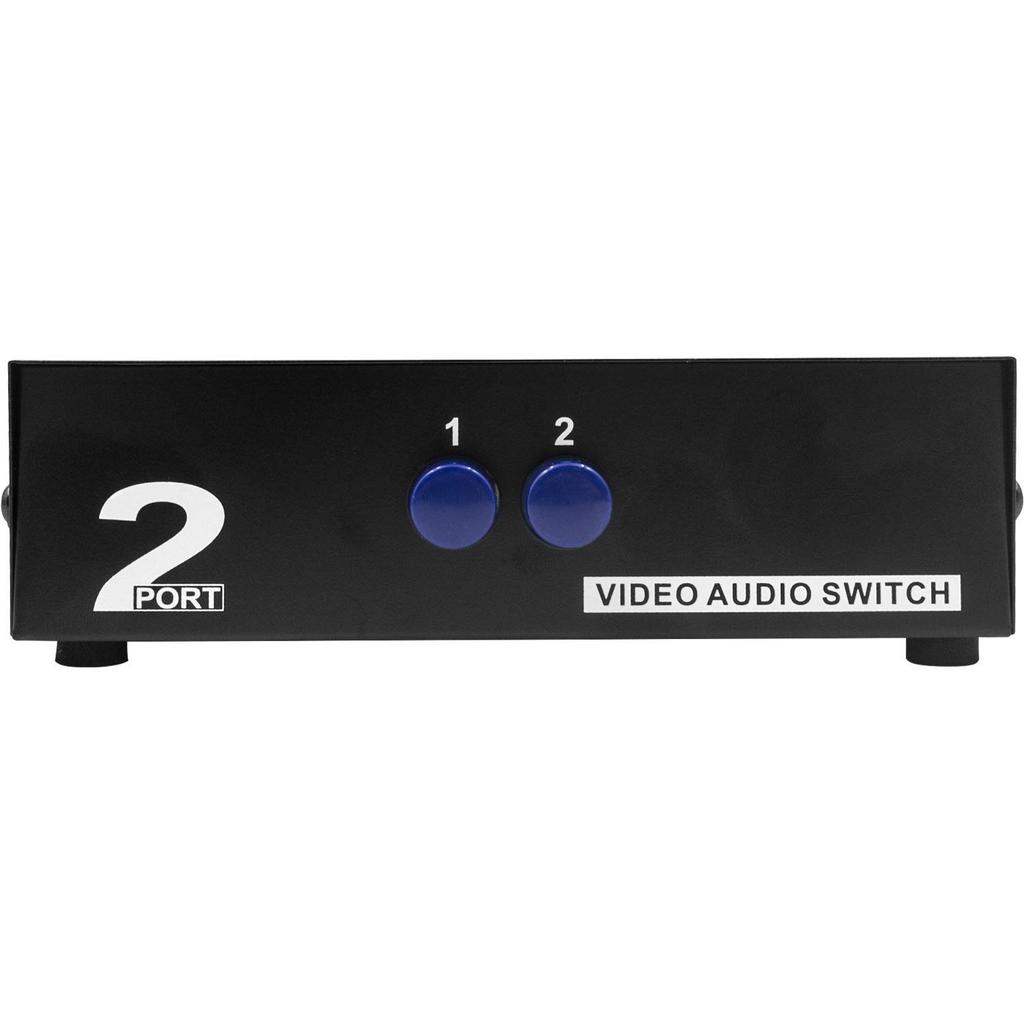 Duttek AV RCA Schalterbox AV Schalter AV Selektor Schalter Composite Video Audio Selektor Box AV Schalterbox Komponenten für DVD STB Spielkonsole Umschalter,