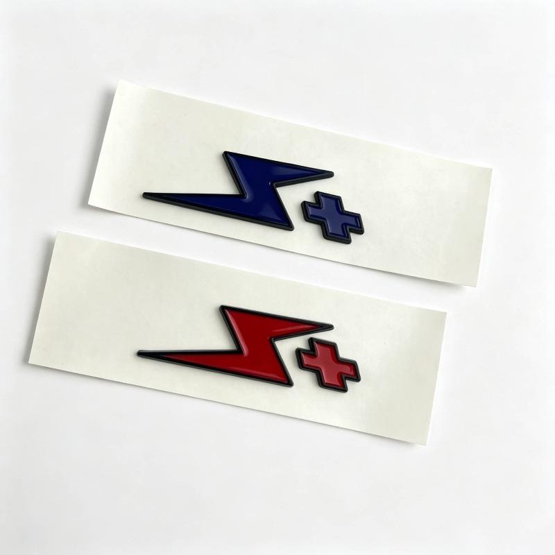 Blitz + personalisiertes Hecketikett Aufkleber Auto-Upgrade und Modifikation Auto-Logo Kreativer zufälliger Aufkleber ABS-Material Dekorativer Aufkleber