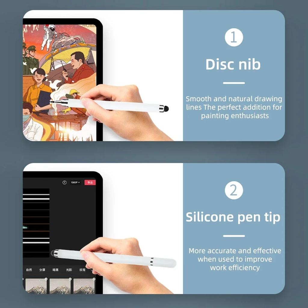 Tablet Pen Drawing Screen Touch Pen 2 in 1 Stylus Pen for IPhone IPad Tablet Capacitive Touch Pencil for Samsung Android Phone