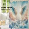 Blue Funny Angel Wings Shower Curtain, Waterproof Fabric Shower Curtain For Bathroom Cute Home Decoration, 180X180Cm