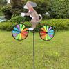 Cute 3D Animal Dog Cat Riding Bicycle Landscape Decorative Wind Spinner Windmill Device Garden Yard Decoration