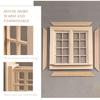 Wooden Window for Dollhouse, Miniature Window Frame Mini Furniture Doll House 1:12 Dollhouse Wooden Doors Miniature Furniture Doll Craft Window Frame