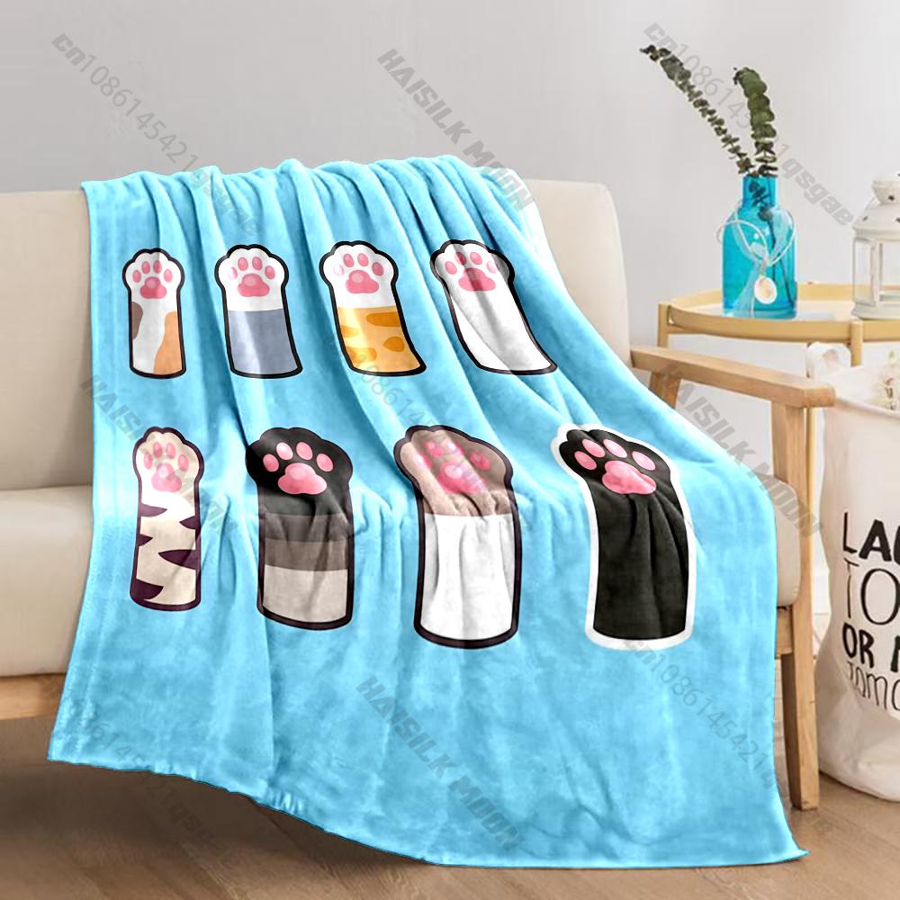 3D Cat Paw Theme Print Blanket for Boys Girls Adults,Soft Cozy Blanket for Home Bed Sofa, Xmas Holiday Birthday Gifts for Family