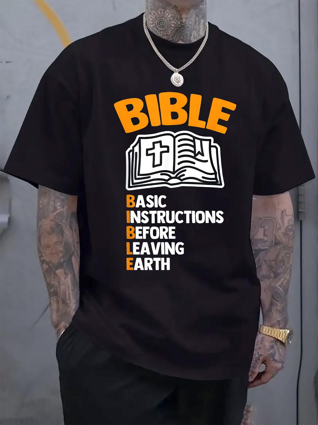 Bible-Inspired Graphic Tshirt - White with Orange Scriptu... XXL