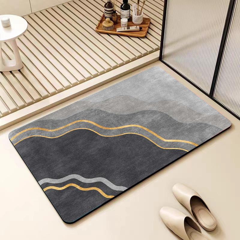 Alfombrilla nórdica sencilla de diatomeas para baño, antideslizante, absorbente para puerta de baño