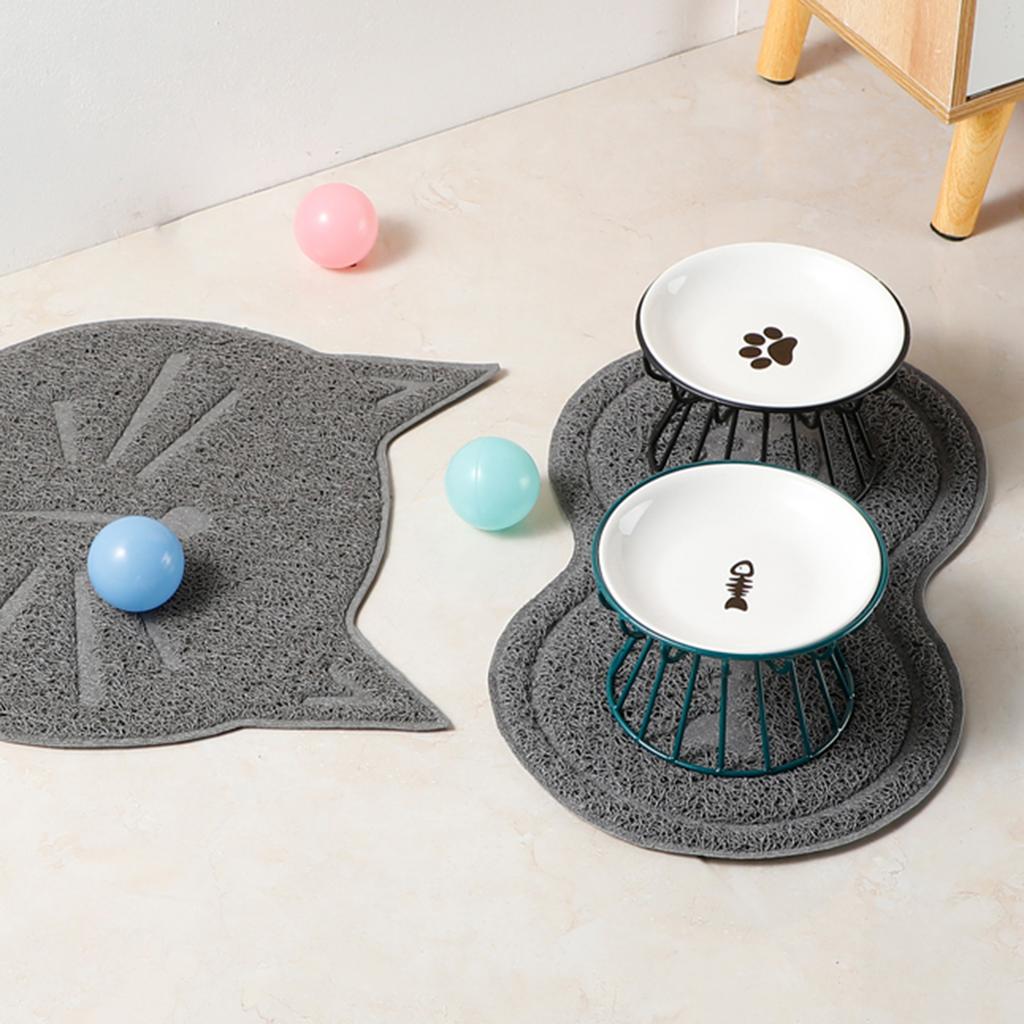 Pet Food Plate and Rack Set Whisker-Friendly Anti-Vomit Cat Plate Set for Cats and Small Dogs