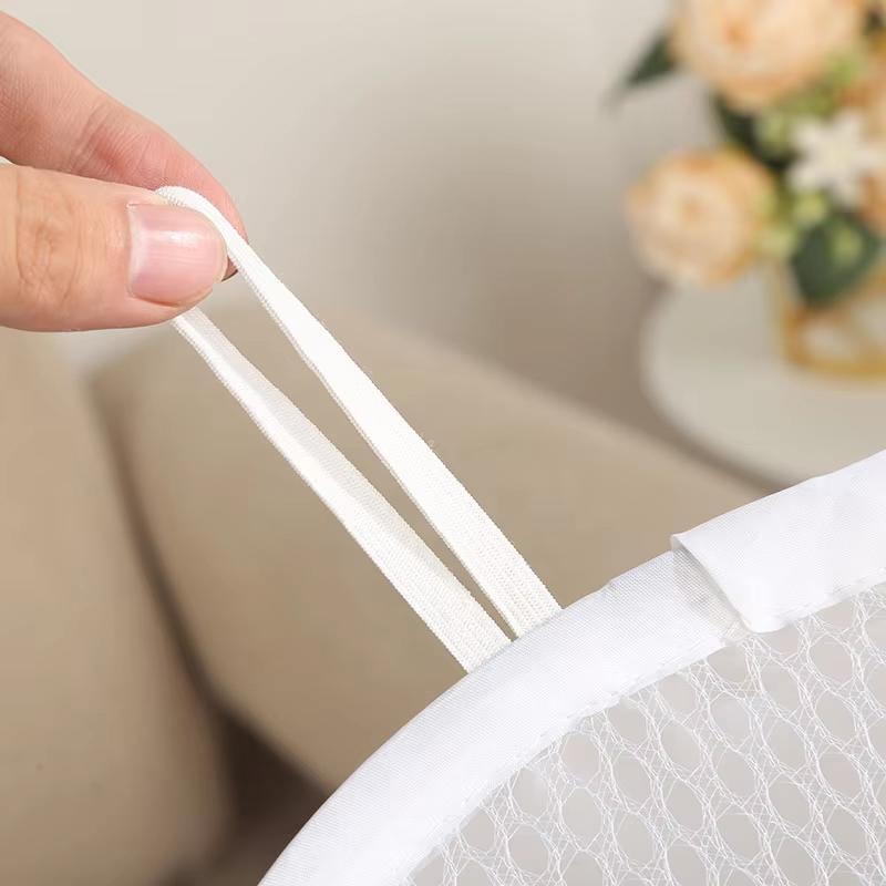 2Pc Cartoon Foldable Laundry Basket Large Capacity Organizer Basket for Household Dirty Clothes Nylon Mesh Bag for Toy Storage
