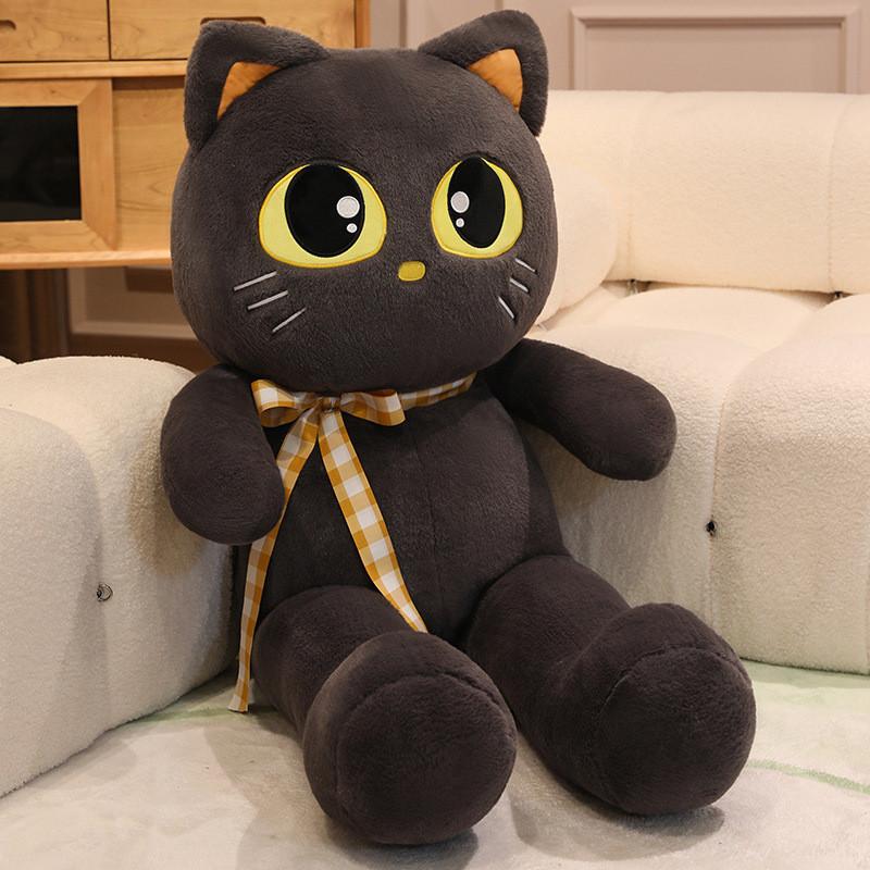 

Plush Cat Stuffed Animal With Short Pile Fabric For Kids And Adults Birthday Gift 60cm сірий колір