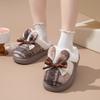 Thick-bottomed cotton slippers autumn and winter bow new home use velvet warm non-slip slippers winter