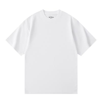 40 Kühlendes Anti-Falten Drei-Nadel Einfarbiges Basic Kurzarm-T-Shirt für Männer und Frauen