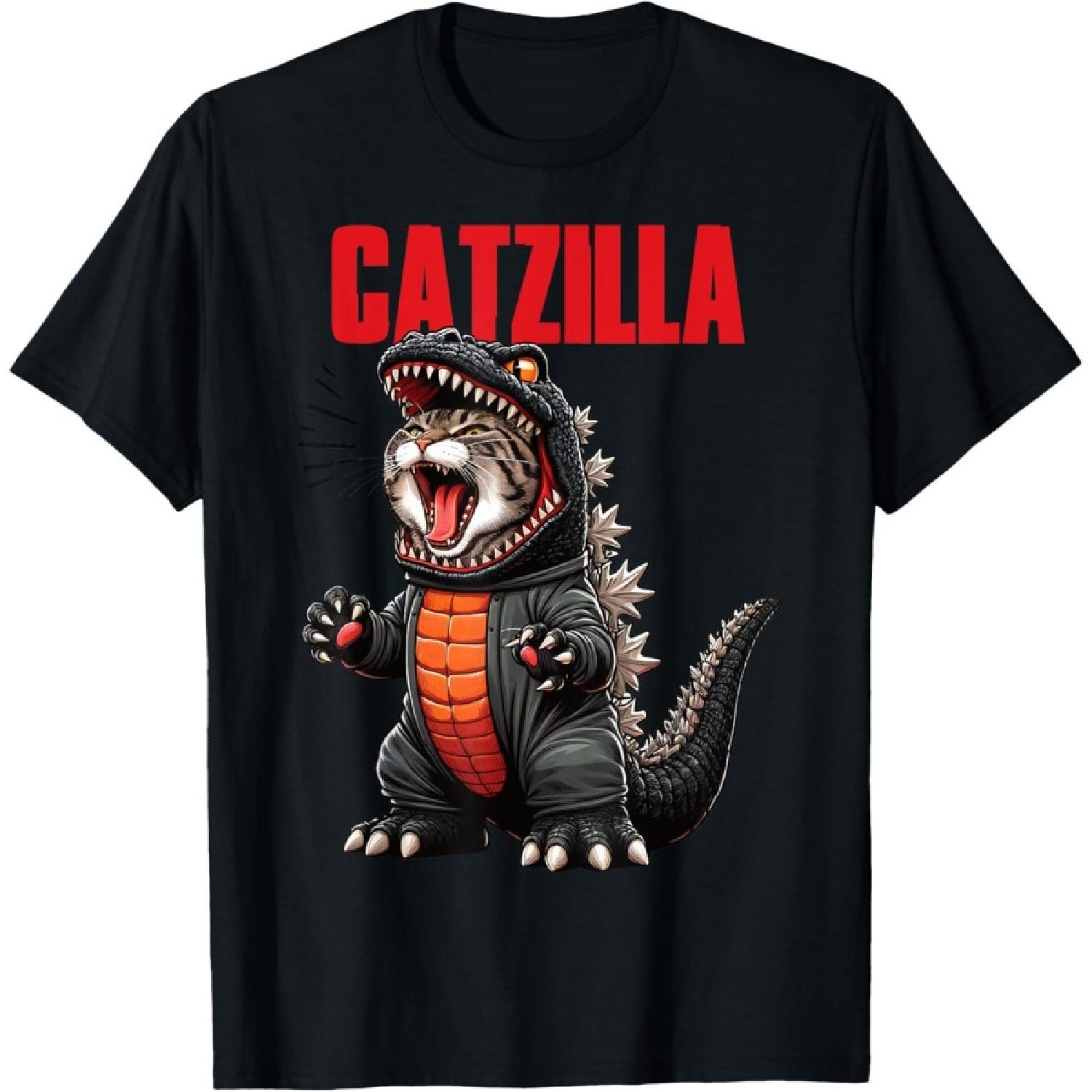

Cute Kitty Catzilla T-Shirt for Cat Moms & Dads XXXXXL чорний