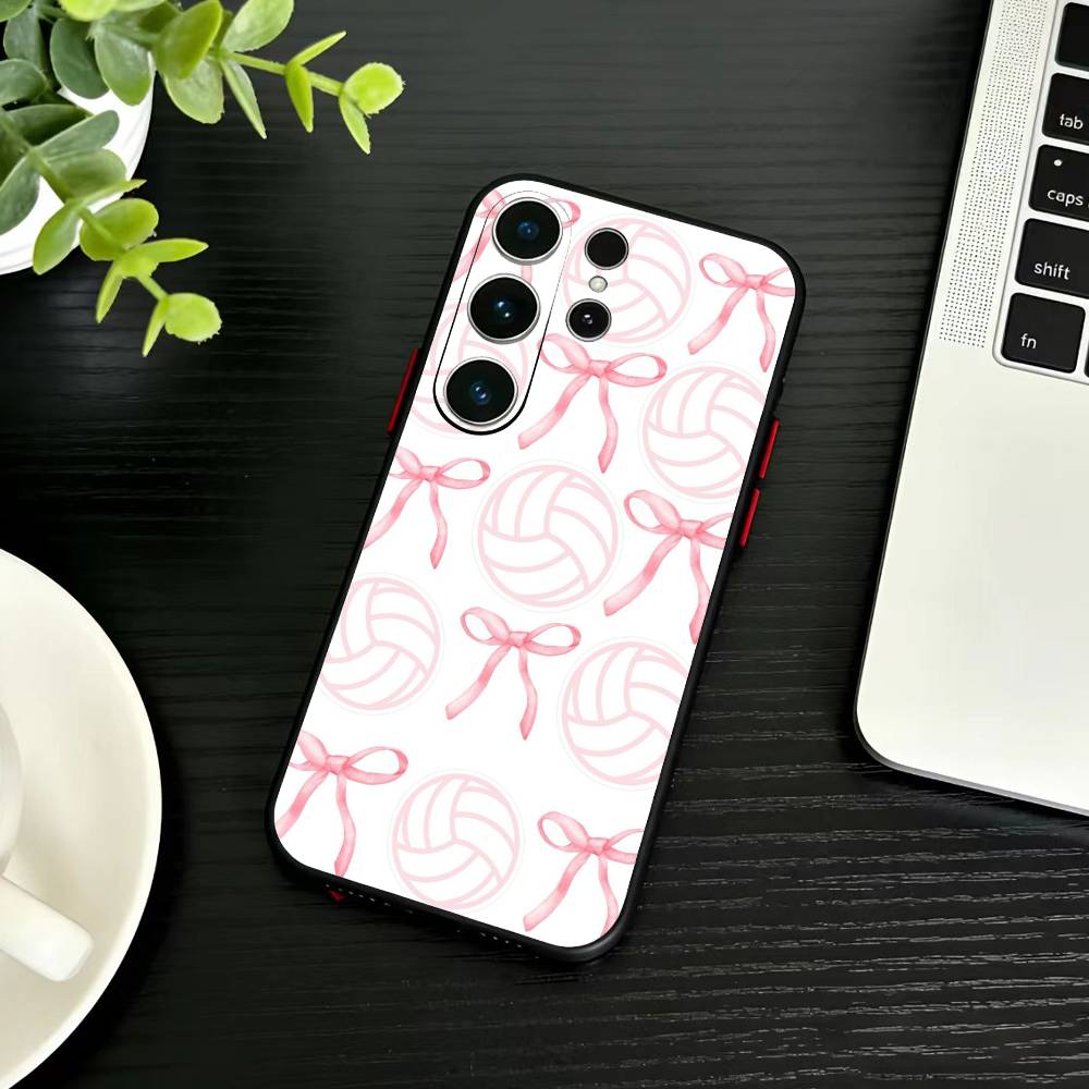 S-Volleyball Painted Phone Case For Samsung S26,S25,S24,S23,S22,S21,S20,S30,Ultra,Plus,Fe,Note,5G Black Cover