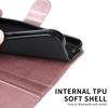 For iPhone 17 Pro Leather Wallet Case with Strap Solid Color Phone Stand Cover
