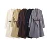 Za Export New Arrival Women's Clothing ZR Fashion Wind Fashion Street Easiest for Match Loose and Simple Configuration Belt Knitting Overcoat