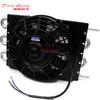 1SET 6 Row Universal Aluminum Transmission Oil Cooler +8inch fan+radiator aluminum shroud kit  Auto Manual Radiator Converter