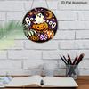 2D Flat, 1pc Round Waterproof Aluminum Halloween Boo Ghost Metal Sign, Cute Witch Hat Ghost Pumpkin Moon Plaque, Wreath Center Ornament, Front Door