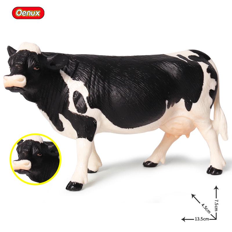 Oenux Simulation Cute Farm Animals Milk Cow Cattle Calf Angus Bull OX Buffalo Model Action Figures Educational Cute Toy Kid Gift