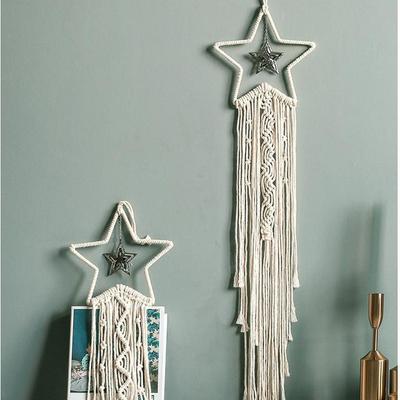 Handmade Woven Hanging Dream Catcher with Lamp Bohemian Party Home Decoration Apartment Dormitory Wall Door Wind Chime Decor