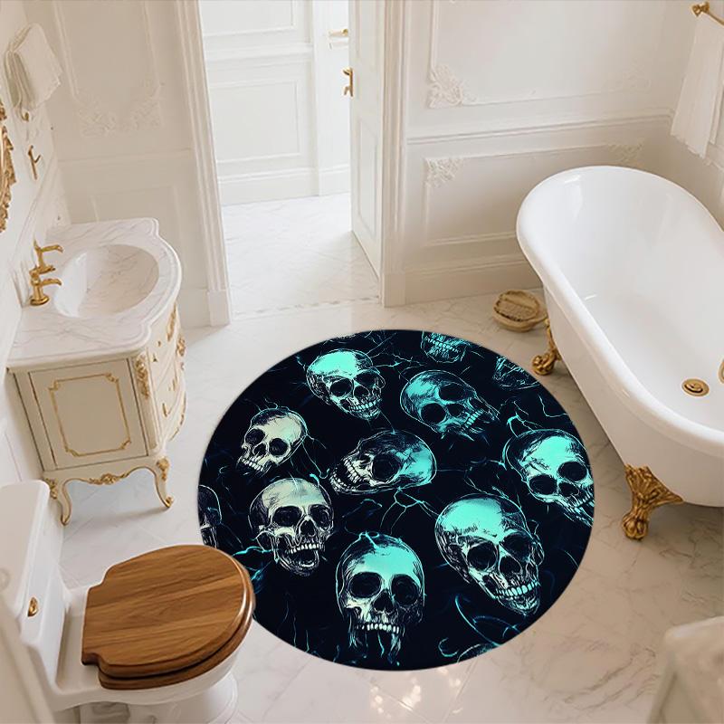 Pile of Skulls,Round Area Rug,Carpet Rug for Living Room Bedroom Sofa Playroom Decor,Non-slip Floor Mat