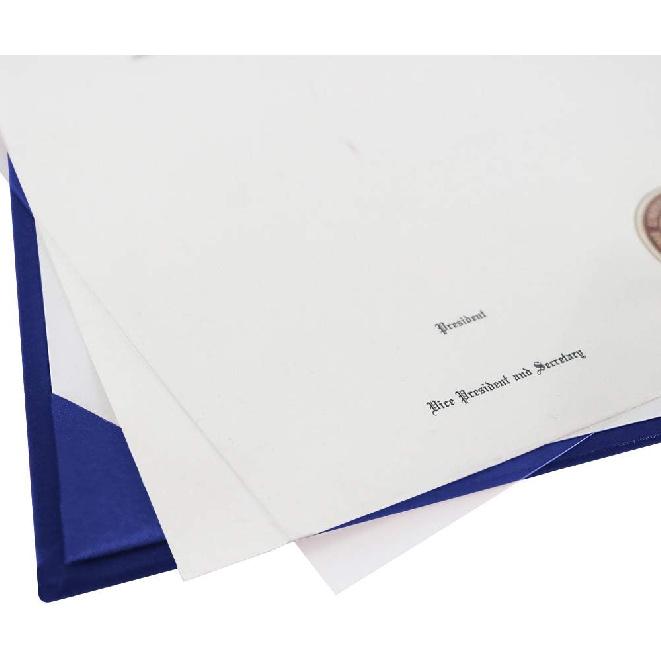 GraduationMall Handcrafted Imprinted Diploma Cover 6" X 8" (Royal)