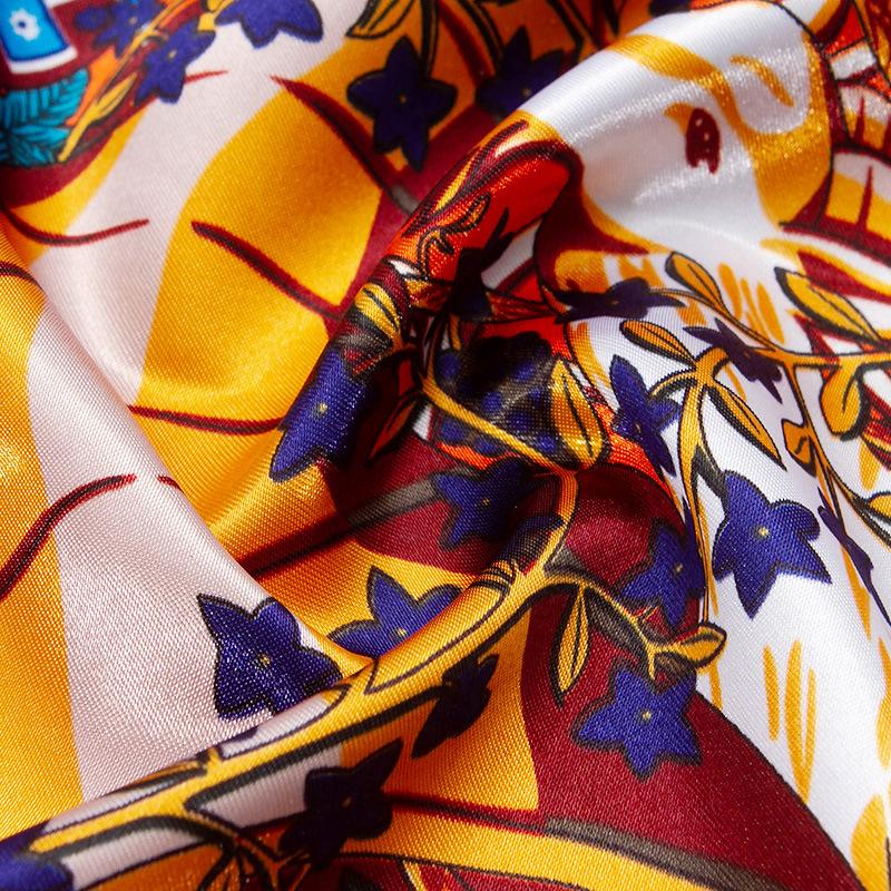 Spring And Summer Satin Long Scarf For Women Sunscreen Shawl Fashionable Beauty Scene Satin Long Scarf Versatile Travel Scarf
