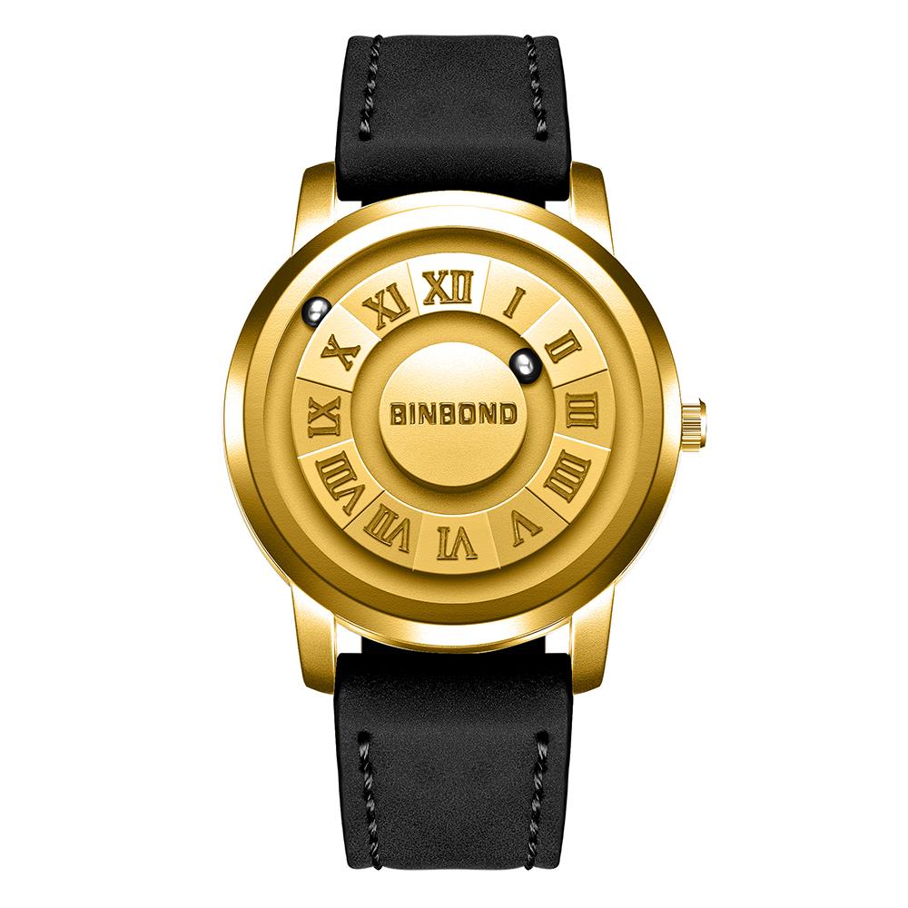 BINBOND Herren Schwarz Tech Magnetische Levitation Uhr Neues Konzept Kreative Persönlichkeit Wasserdicht Quarz Armbanduhr für Herren Geschenk