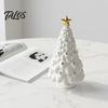 Eco Friendly Pla Ornaments Christmas Tree Candle Holder, 3D Printed Hollow Star Cutout Modern Home Aesthetic Accents Statue, Matte White Tabletop