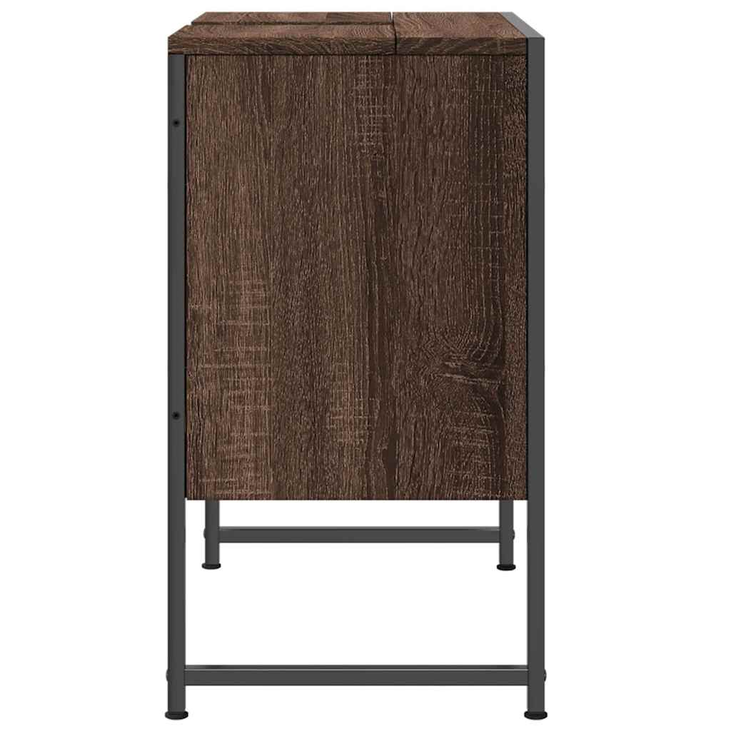 Bathroom Vanity Cabinet Brown Oak Effect 60 x 33 x 60 cm
