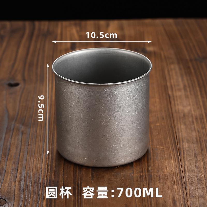 Retro Stainless Steel Coffee Cup  Milk Juice Beer Cup Durable Camping Travel Kitchen Restaurant Cup Outdoor Camping Water Mugs
