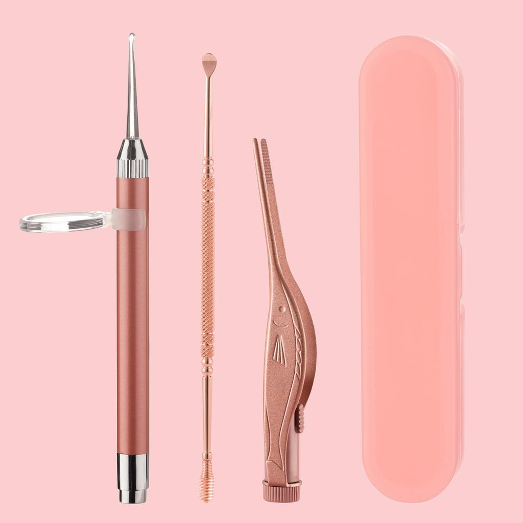 Visual Ear Wax Picker for Kids – Safe LED Lighted Curette for Gentle Cleaning | Includes Ear/Nose Tweezers for Multi-Use